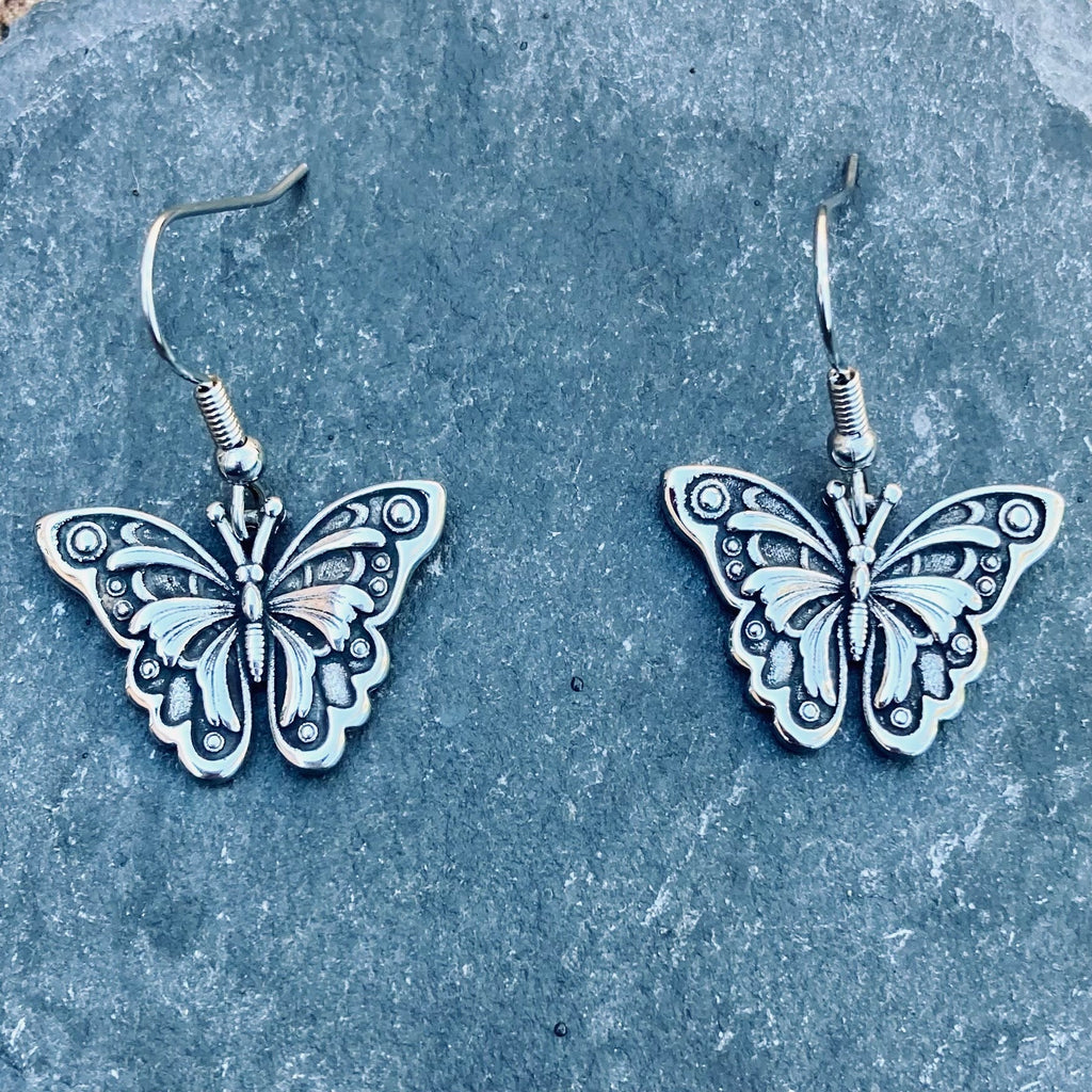 Blue Butterfly 925 Sterling Silver Earrings – Aisllin Jewelry